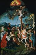 Jan Mostaert The Crucifixion painting